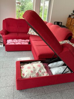 Sedací souprava do U červená - 2
