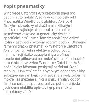 Celoroční pneumatiky windforce 165/70/R13 i s ALU koly - 2