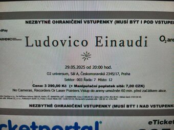 Vstupenky Ludovico Einaudi 29.5. od 20:00 - 2