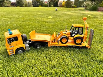 Bruder 1654 Nákladní auto MAN návěs + traktor JCB MIDI CX - 2