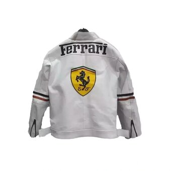 Ferrari Kožená Bunda Biela F1 Osobne I Poštou - 2