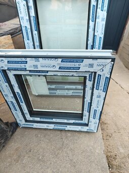 Nová plastová okna grafit 2 ks - 2