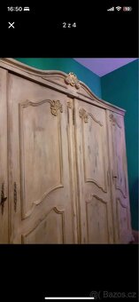 Stará zrenovovaná masivní skříň shabby retro vintage - 2