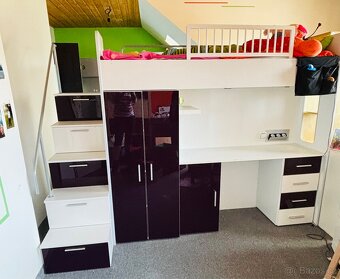 Dětské studio postel, stůl, skříň,úložný prostor - 2