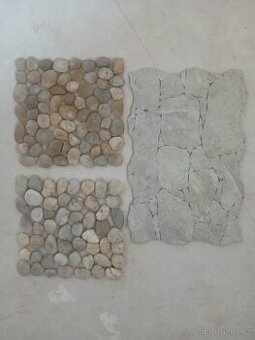 Vzorky kusy obkladů, kamenné, mozaiky oblázky - 2