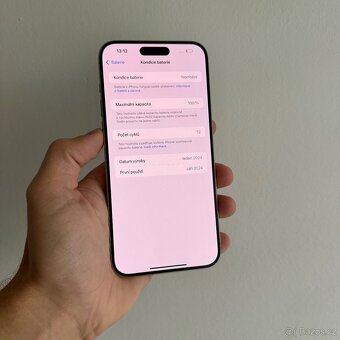 ZÁNOVNÍ APPLE IPHONE 15 PRO MAX 256GB-BÍLÝ,BATERIE 100% - 2