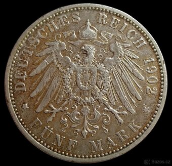 Stříbrná 5 Mark 1902 D Bayern - 2