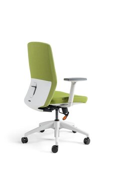 Kancelářská židle - nerozbalený vzorek zelený, bílá kostra - 2