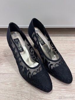 Černé lodičky 38 plesové síťovina - 2