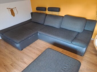 Rohový gauč s taburetem - rezervováno - 2