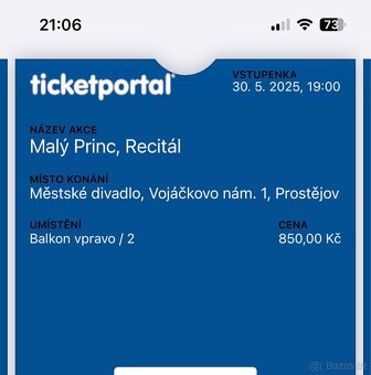 Recitál malý princ Prostějov - 2
