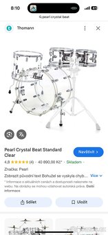 Prodám Pearl Crystal Beat 22,10,12,16 - 2