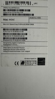 Prodám Mac mini 2018 | 16 GB RAM | 128 GB SSD - 2