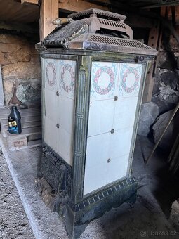 Luxusní secesní kamna – set s uhlákem (r. 1910) - 2