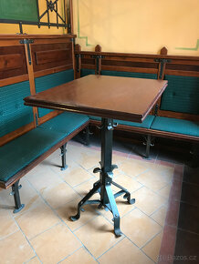 Masívní dřevěné stoly s kovanou nohou - 3 kusy - 2