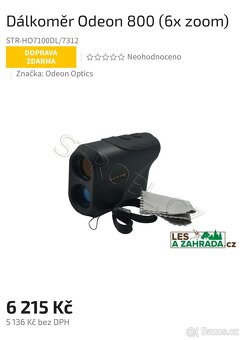 Monokulární dalekohled a laserový dálkoměr ODEON 800 - 2