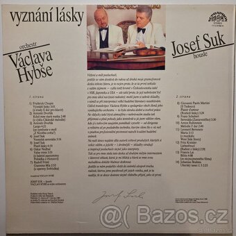 Gramofonová deska-J.Suk+V.Hybš s orchestrem-vyznání lásky - 2