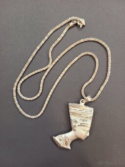 Stříbrný (925) řetízek s přívěskem Nefertiti - 2