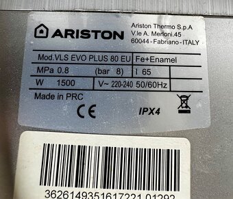 Elektricky bojler Ariston VLS Evo plus EU 65 l - 2