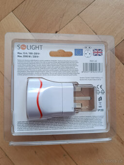 Cestovní adaptér do Velké Británie - Solight - 2