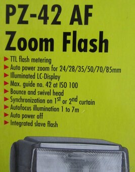 Blesk Soligor PZ 42 AF pro Canon-Nový fotokomora - 2