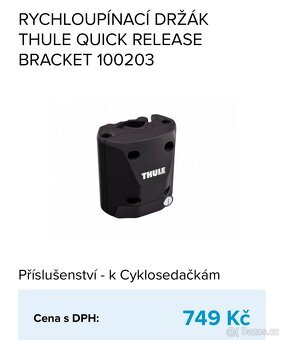 Dětská sedačka Thule Ridealong Dark Gray + adaptér navíc - 2