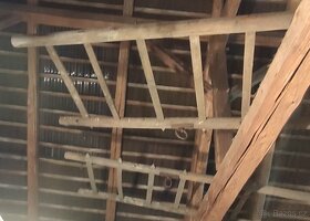 Žebřiny, žebřiňák historické, dřevo, kování - 2