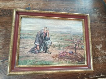 Obráz I světová válka , olej plátno, signován 42x30 - 2