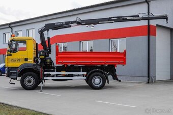 4X4 TŘÍSTRANNÝ SKLÁPĚČ + HYDRAULICKÁ RUKA - MAN TGA 18.280 - 2