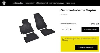 Renault Captur II gumové koberce original - 2