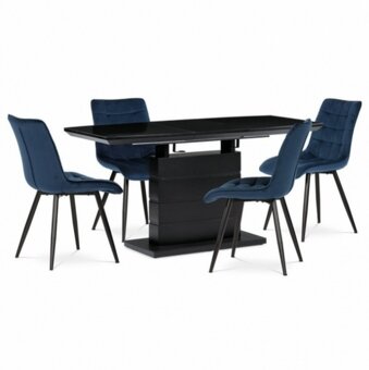 HT-420 rozkládací jídelní stůl v elegantní černé - 2