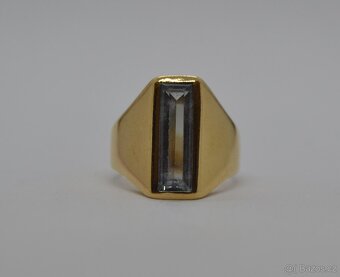 Elegantní zlatý prsten s akvamarínem - 2