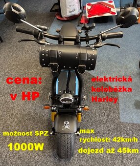 Elektrická koloběžka styl Harley 1350W pneu 14" sedlo COC - 2