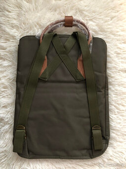 Nový batoh Fjällräven Kanken military s hnědými prvky - 2