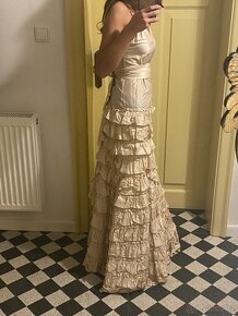 Nové společenské slavnostní svatební hedvábné luxusní šaty - 2