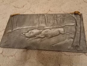 Litinový obraz - divoká prasata - 2