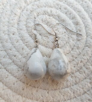 Náušnice Howlitové kapky - 2