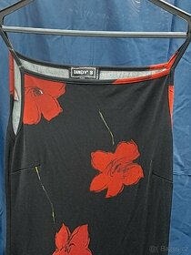 Letní černé dlouhé šaty s květinovým vzorem - 2