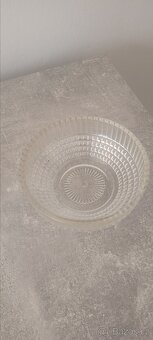 Staré lisované, kvalitni české sklo, 2× miska a sklenka - 2