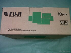 10x nová VHS videokazeta FUJI SHG E-180 HiFi v kartonu - 2