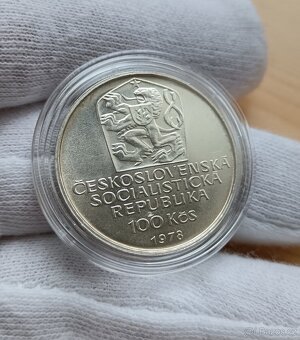 Stříbrná pamětní mince Československa 100kčs Karel IV 1978 - 2