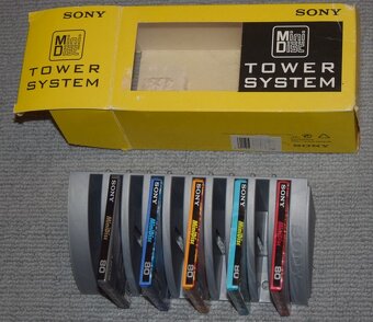 MD minidisc SONY TOWER SYSTEM + 5x MD SONY 80min., NOVÉ,sada - 2