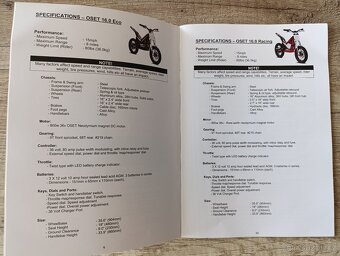 Originální uživatelský manuál na moto OSET - 2