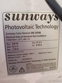 Solární panely Sunways - 2