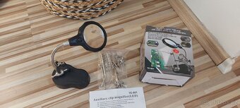 Třetí ruka-držák,pájení,LED světlo,lupa-TE 801 - 2