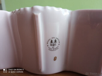 Hodiny růžový porcelán značky H&C - 2