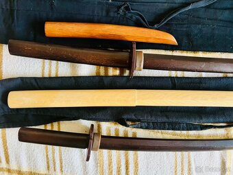 Samurajské meče bokken 4ks + 2x pouzdro - 2