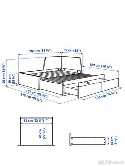 Rozkládací postel Ikea bílá - 2