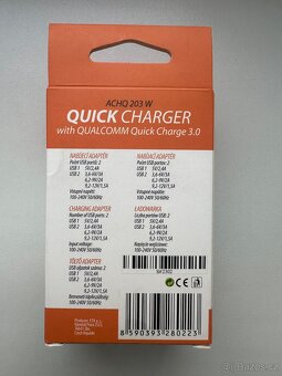 Nabíječka do sítě GoGEN ACHQ 203, 2x USB, 2,4A s funkcí rych - 2