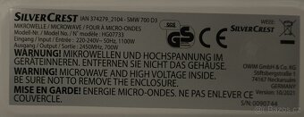 Mikrovlnka silvercrest - 2